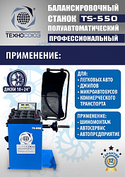 TS-550 Балансировочный стенд для легковых авто 5015, 220V